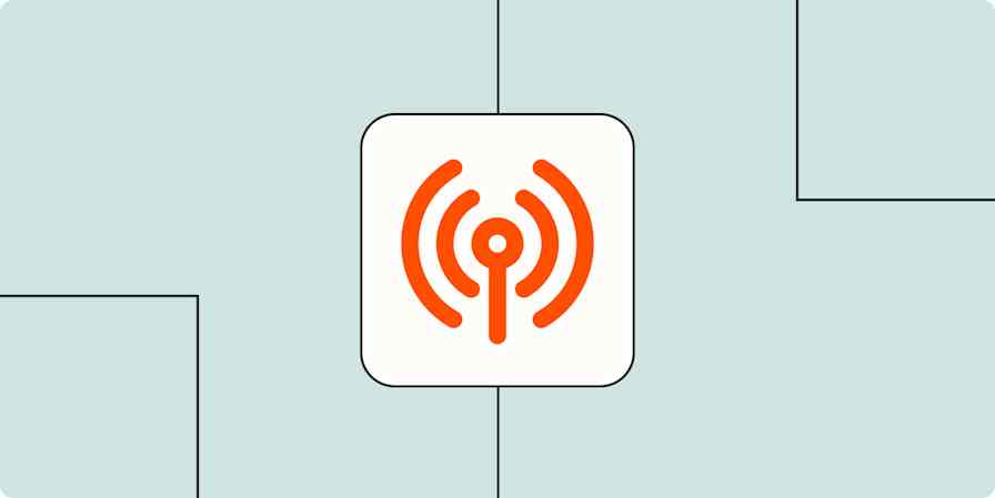 Hero image with a podcast icon