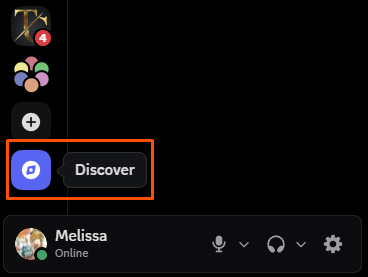 The Discover tab in Discord
