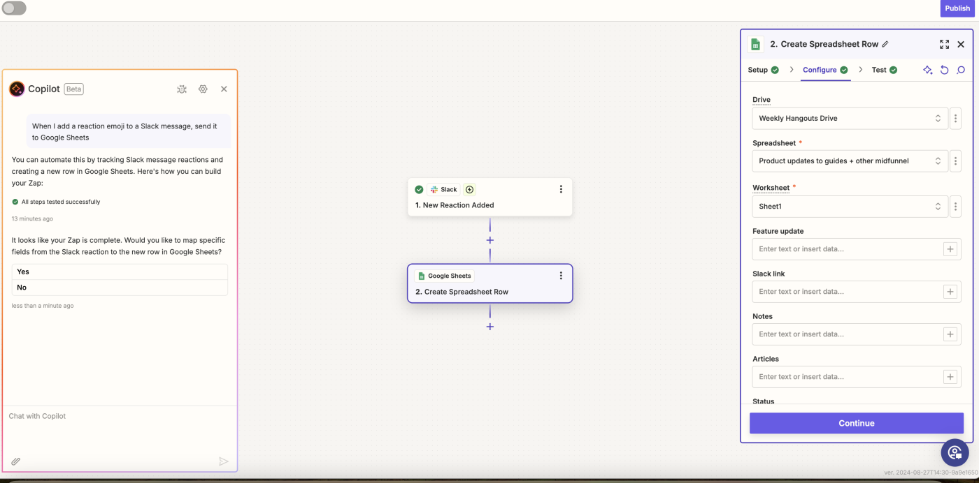 Screenshot of Copilot guiding users through steps