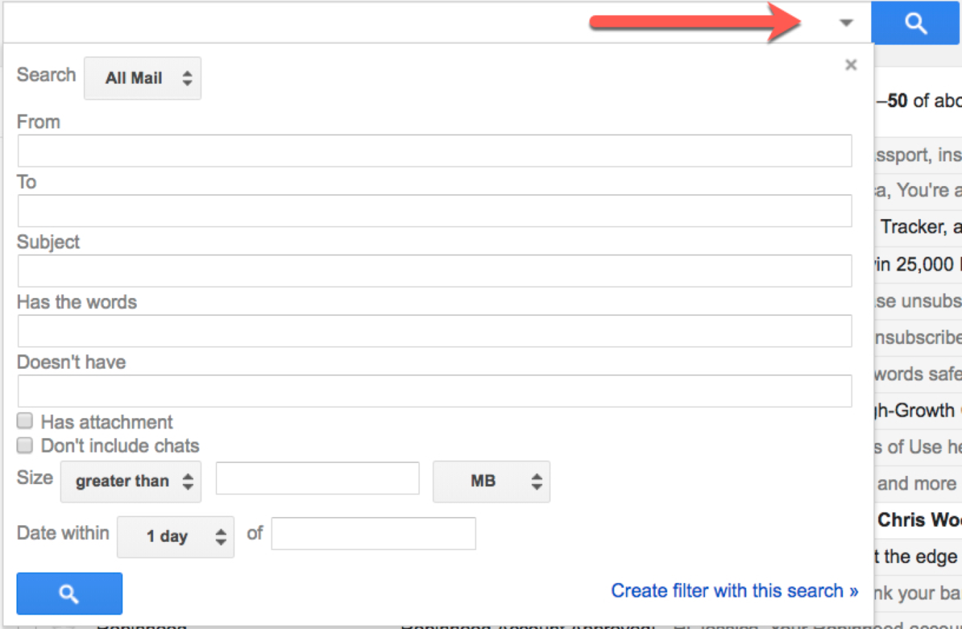 Create Gmail filter