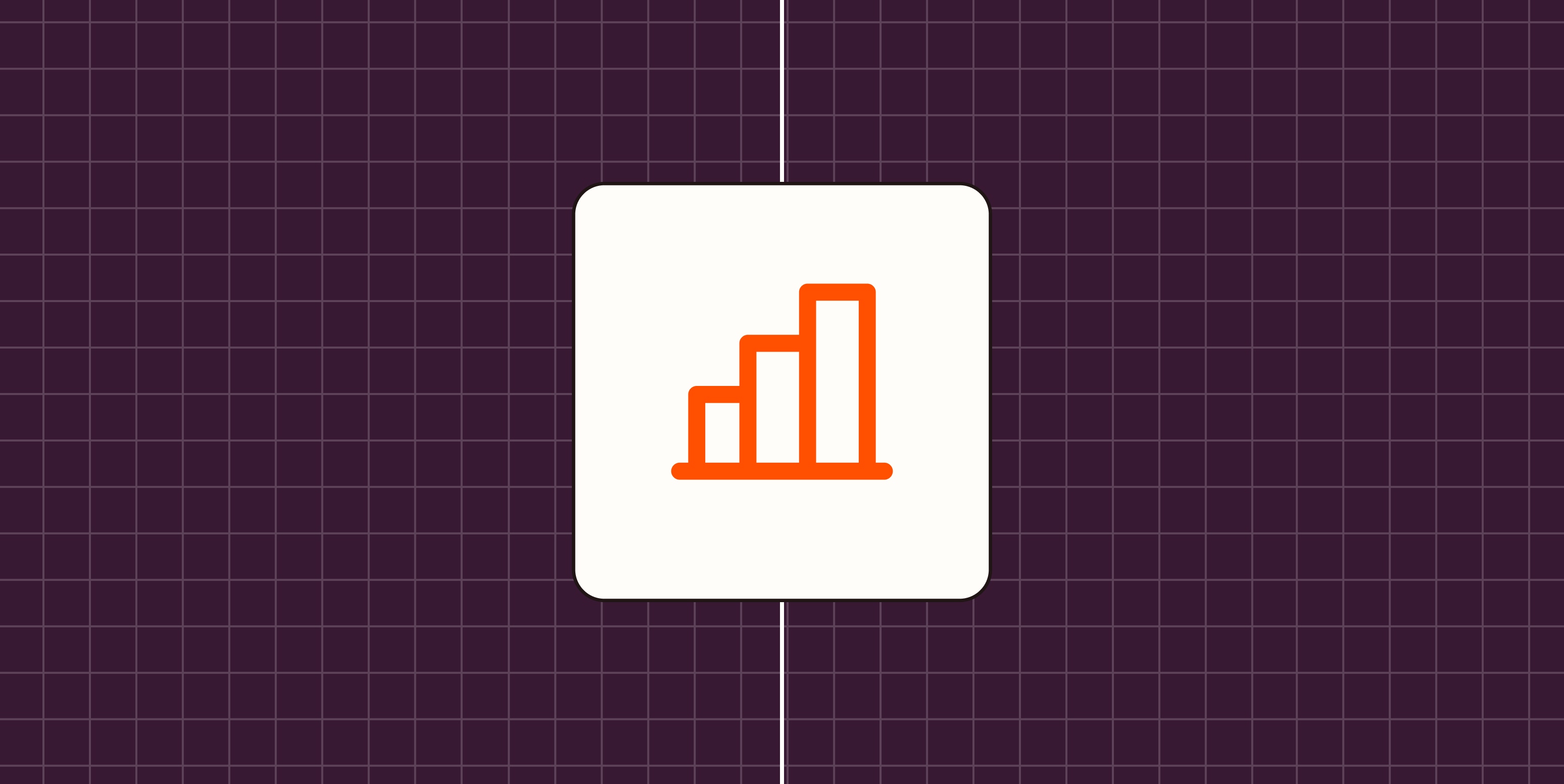 Hero image with a chart logo representing analytics or data