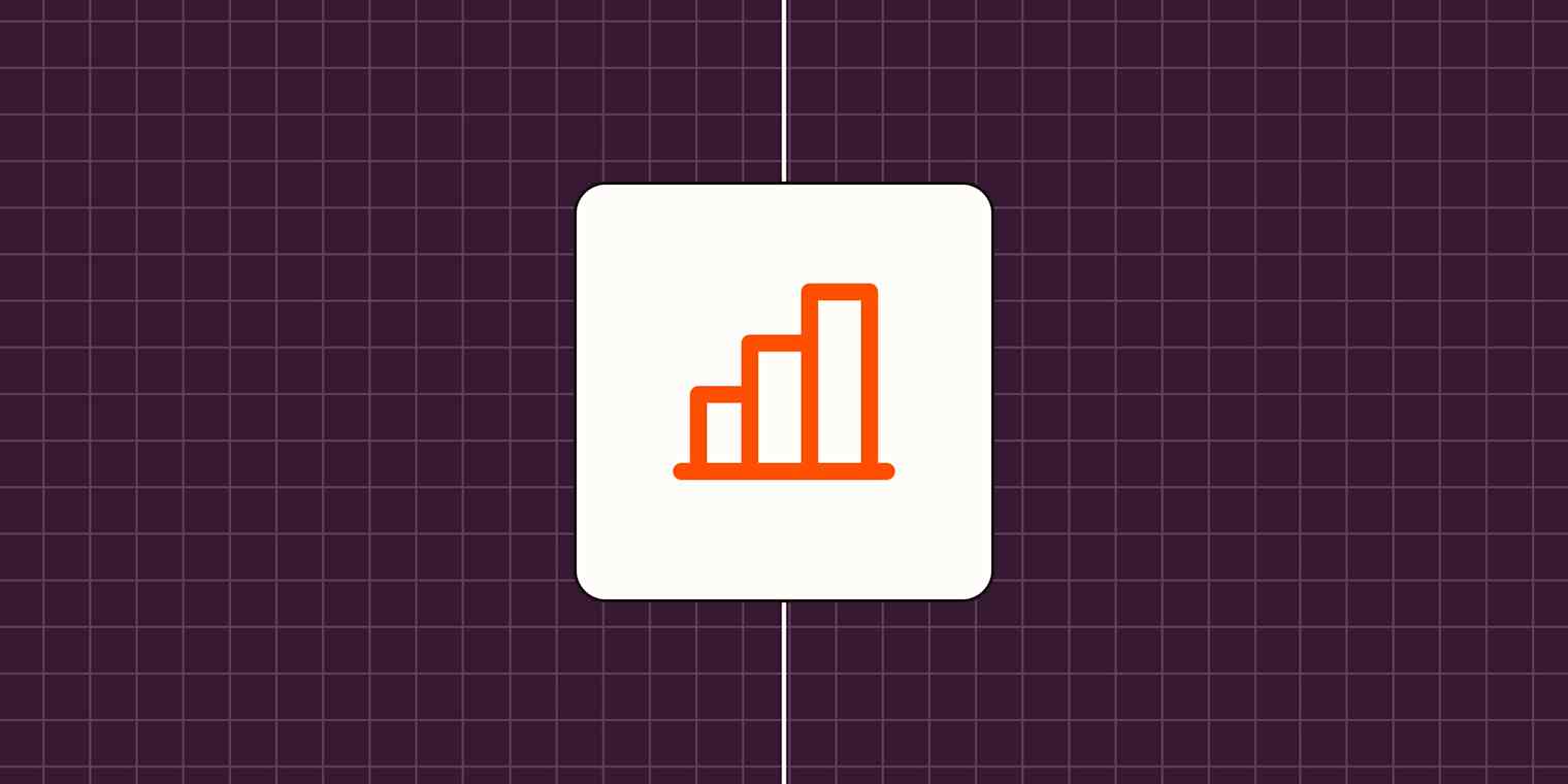 Hero image with a chart logo representing analytics or data