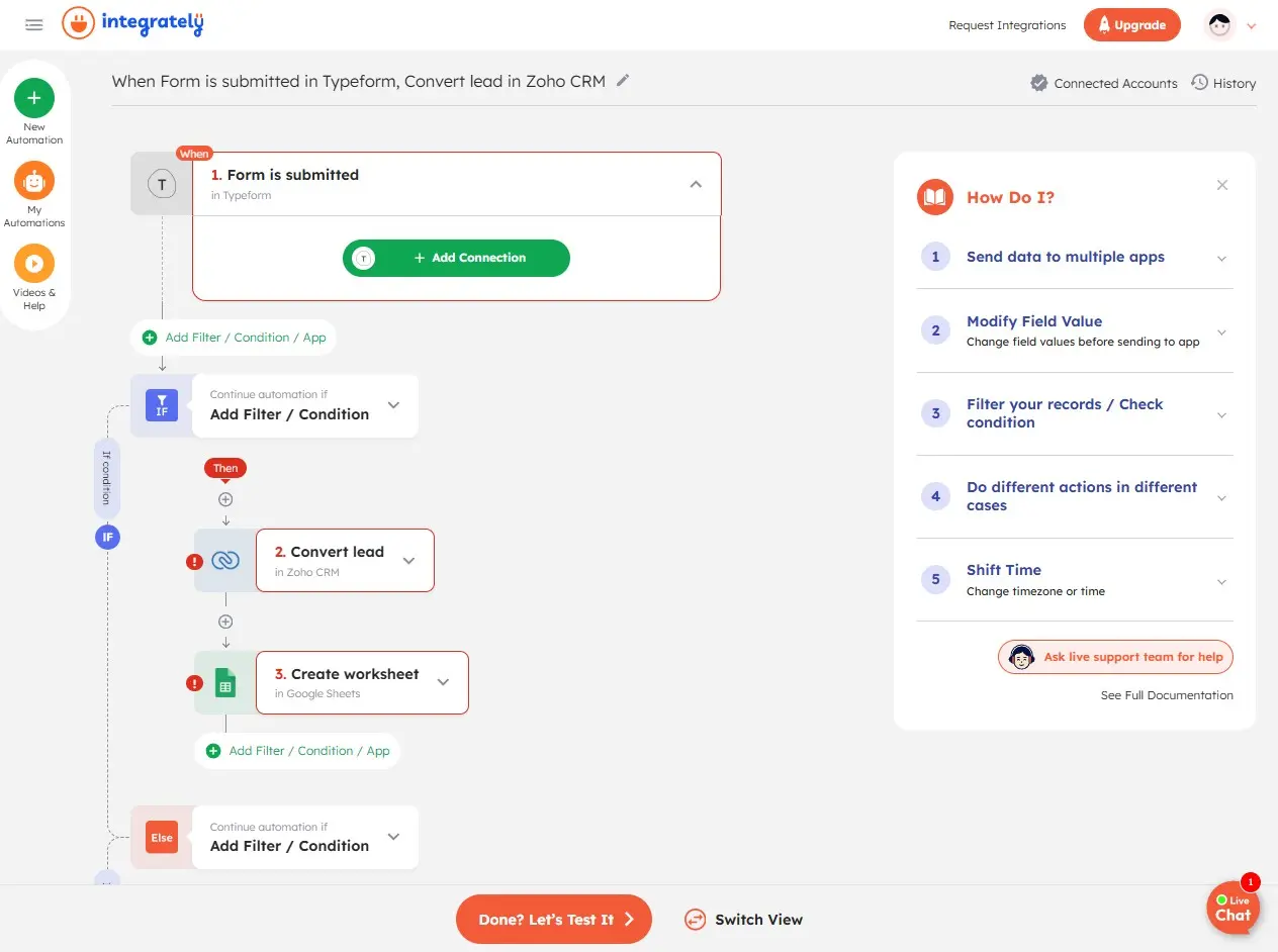 Integrately, our pick for the best IFTTT alternative for click-to-launch automations.