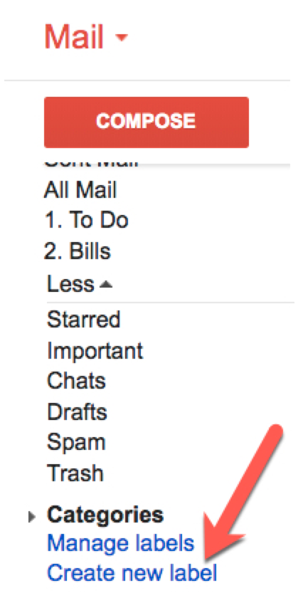 Create a new label in Gmail
