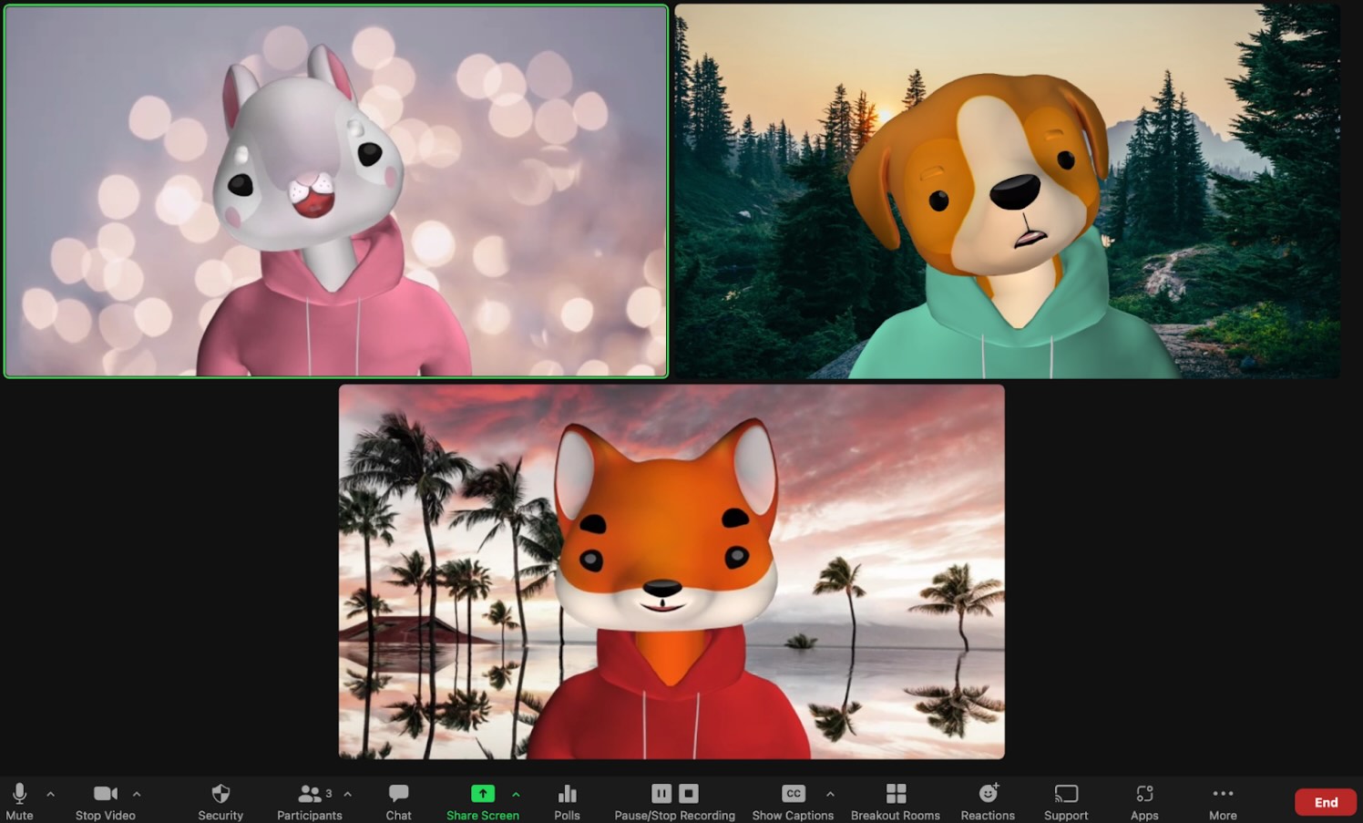 Zoom animal filters