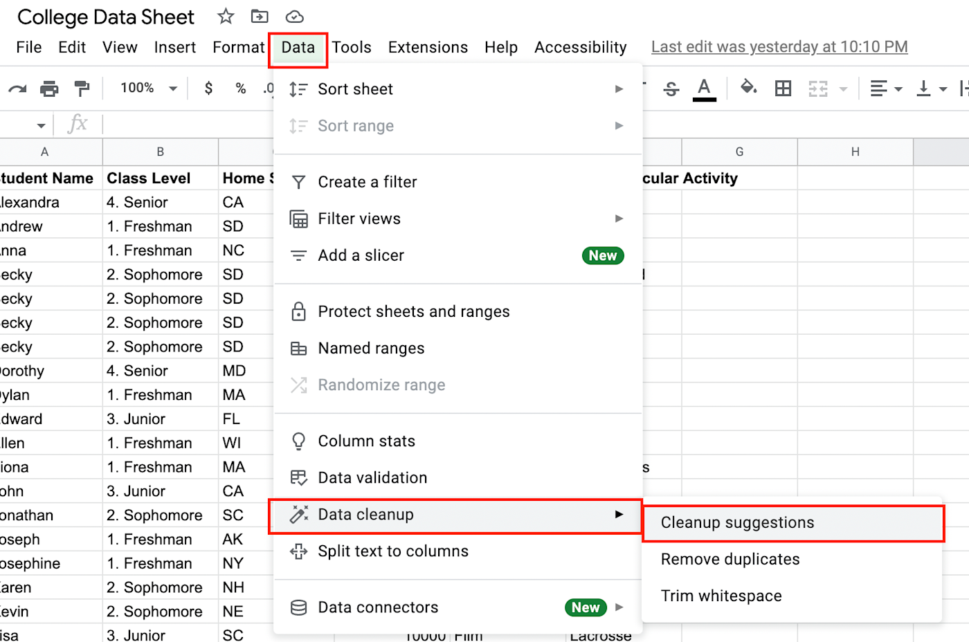 How to clean up data in Google Sheets with cleanup suggestions | Zapier