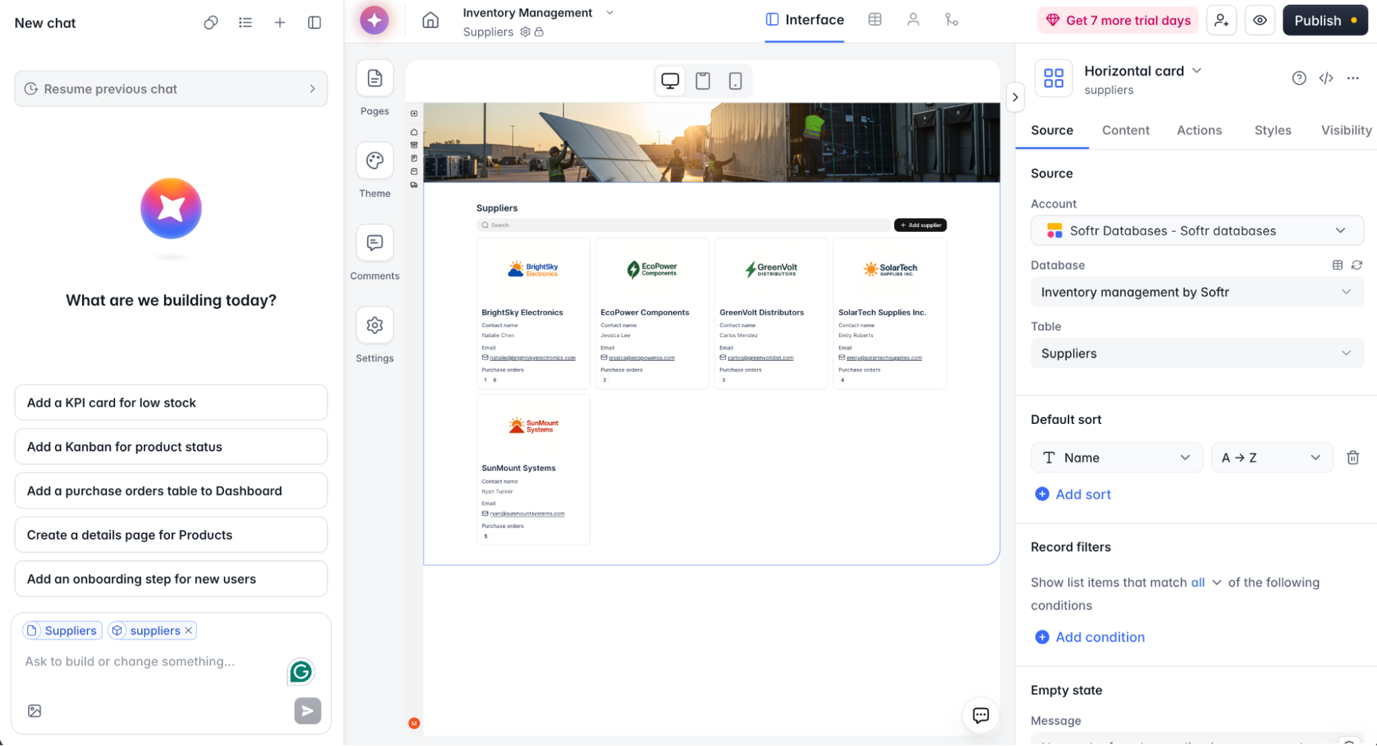 Softr, our pick for the best no-code app builder for complete beginners