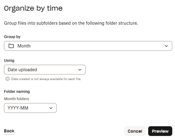 Dropbox file organization