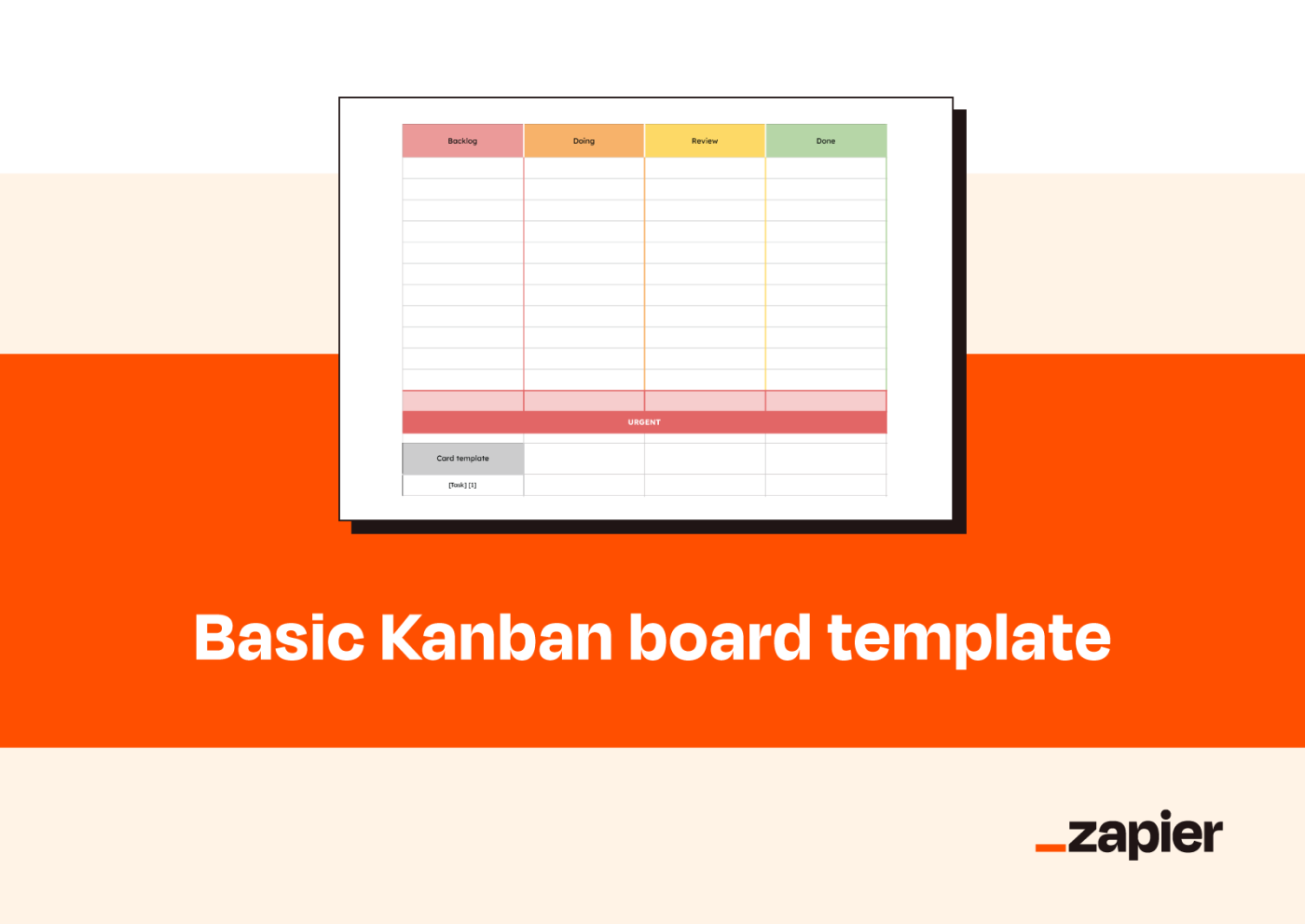 Graphic reading Basic Kanban board template with screenshot of the template.