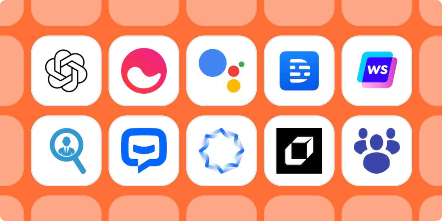 AI apps on an orange Zapier background