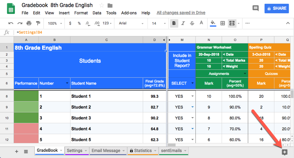 explore option in Google Sheets
