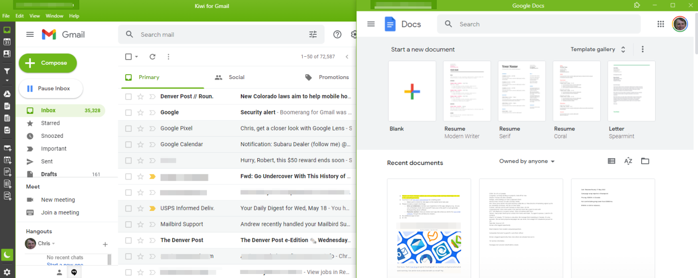 Kiwi for Gmail, our pick for the best Windows email client for Gmail power users