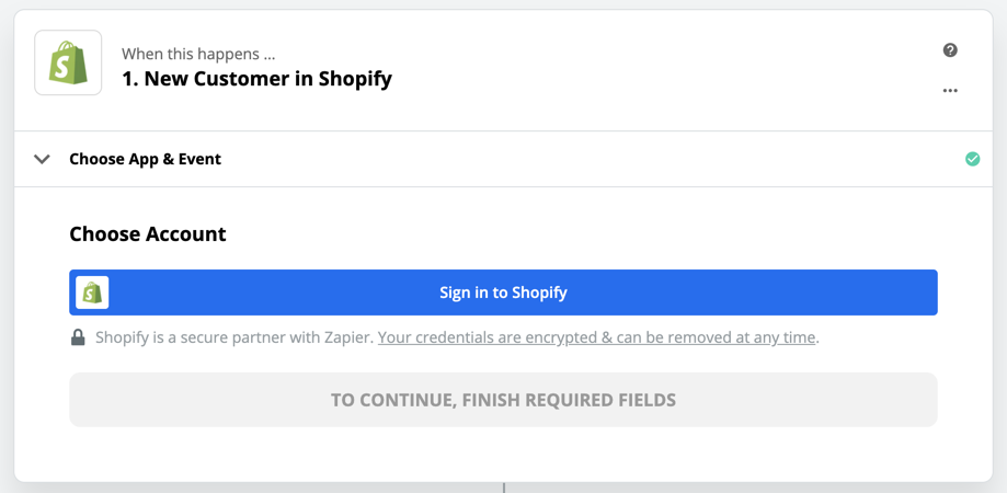Sign in to Shopify