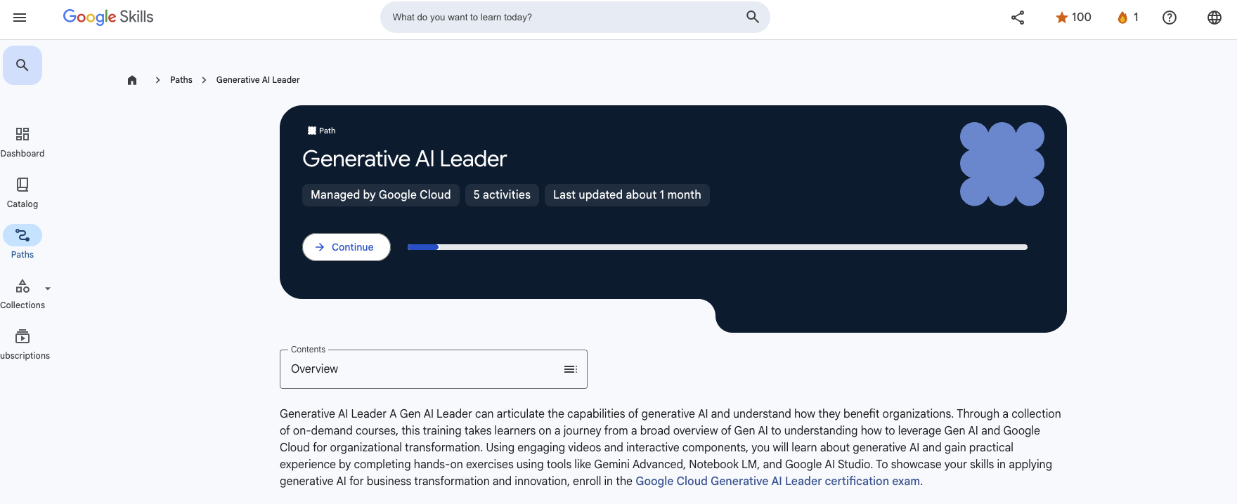 Generative AI Leader Path, one of the best AI courses