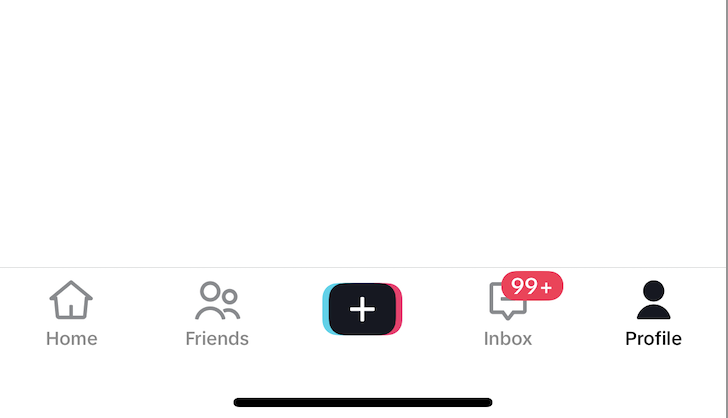 Tapping Profile on TikTok