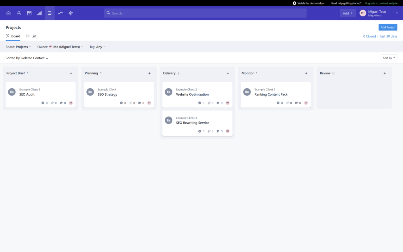 Capsule, our pick for the best small business CRM for managing projects