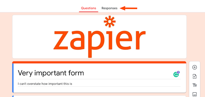 Responses tab in Google Forms