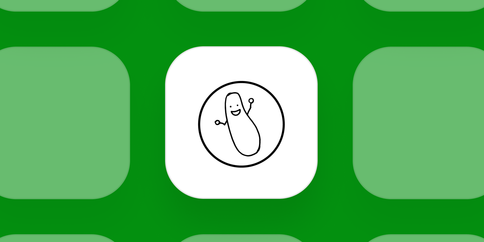 Hero image for app of the day with the Design Pickle logo on a green background
