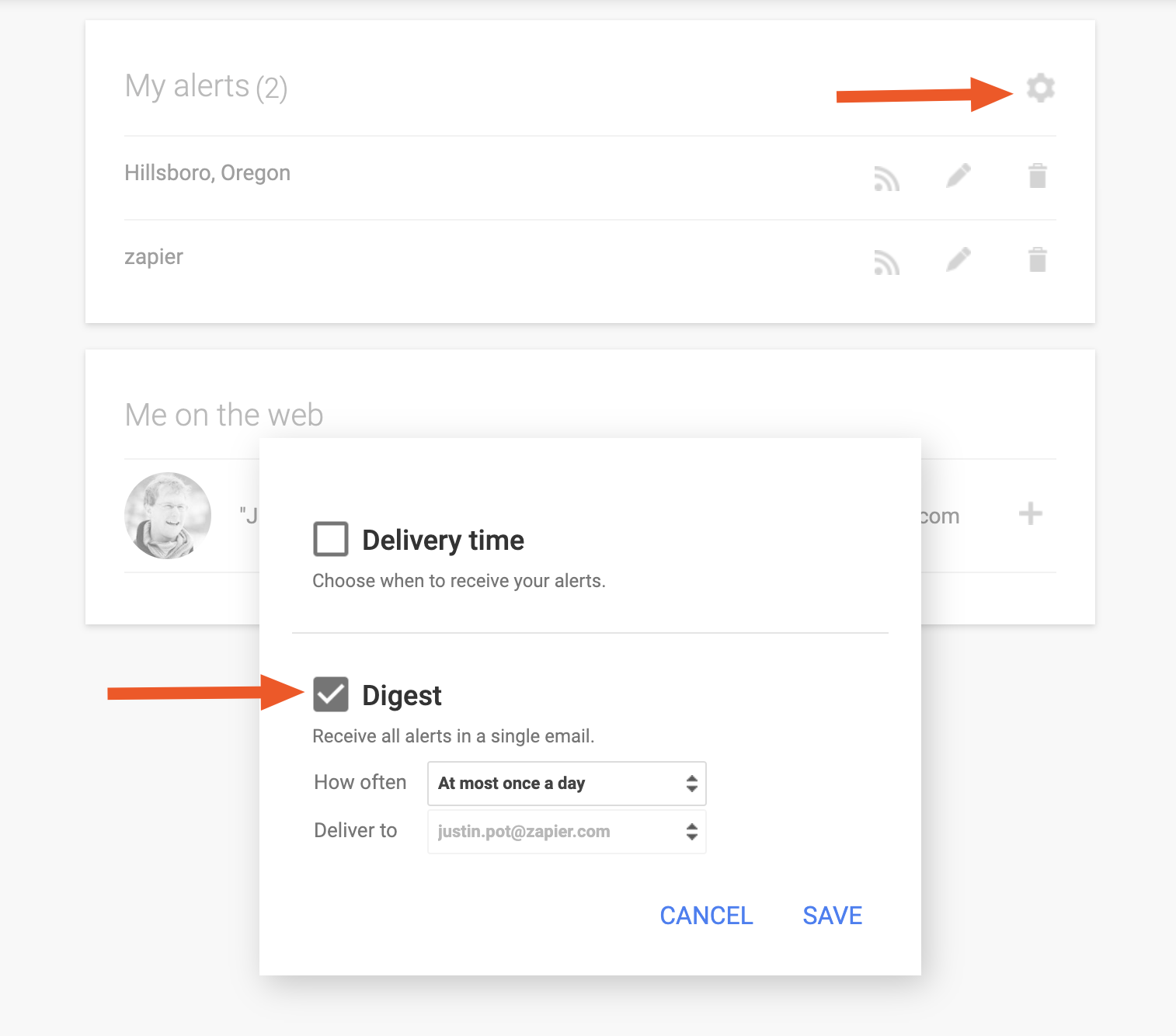 Turn off Digest to enable the RSS feature in Google Alerts