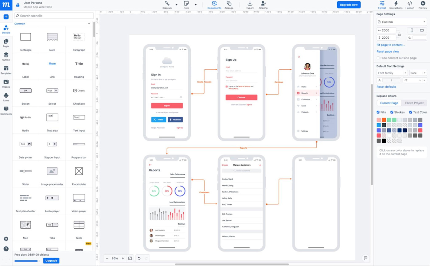 Moqups, our pick for the best diagram software for UX design and wireframing