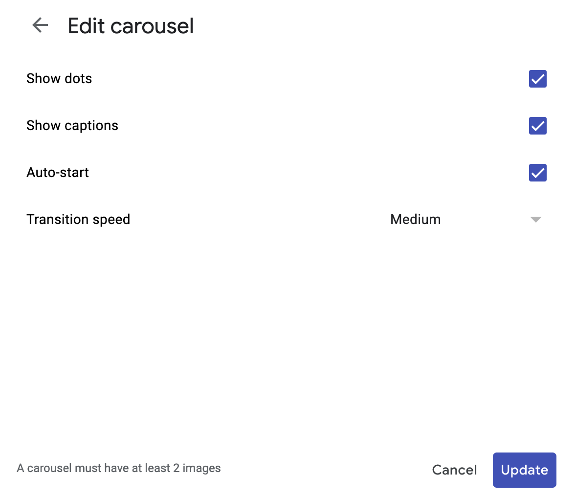 how to make websites in sites.google.com How to set an image carousel to automatically start and manage the transition speed in Google Sites.