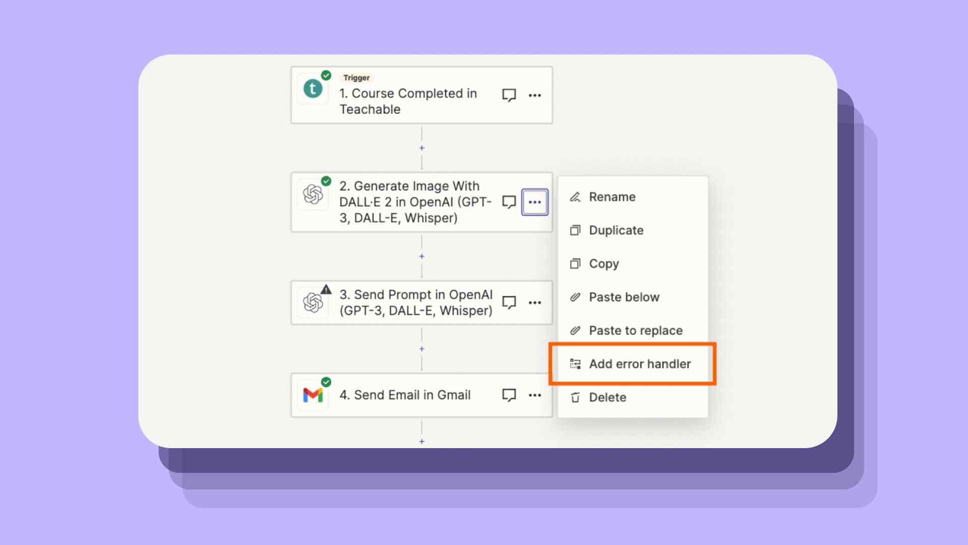 Hero of error handling feature within Zapier.