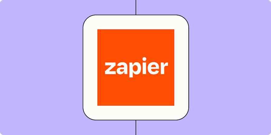 Screenshot of Zapier logo on a lilac background