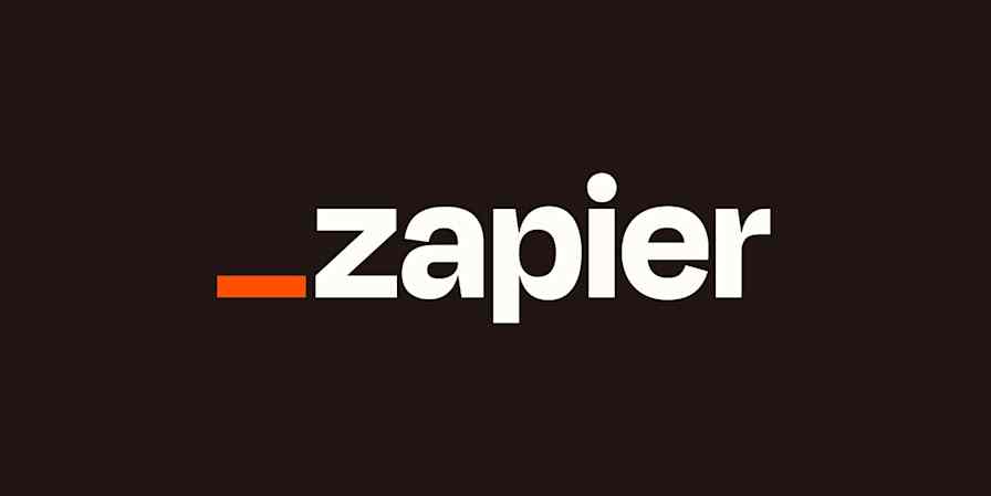 Screenshot of Zapier logo on a lilac background