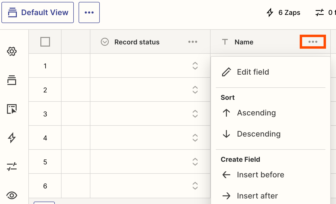 Screenshot of field types extended