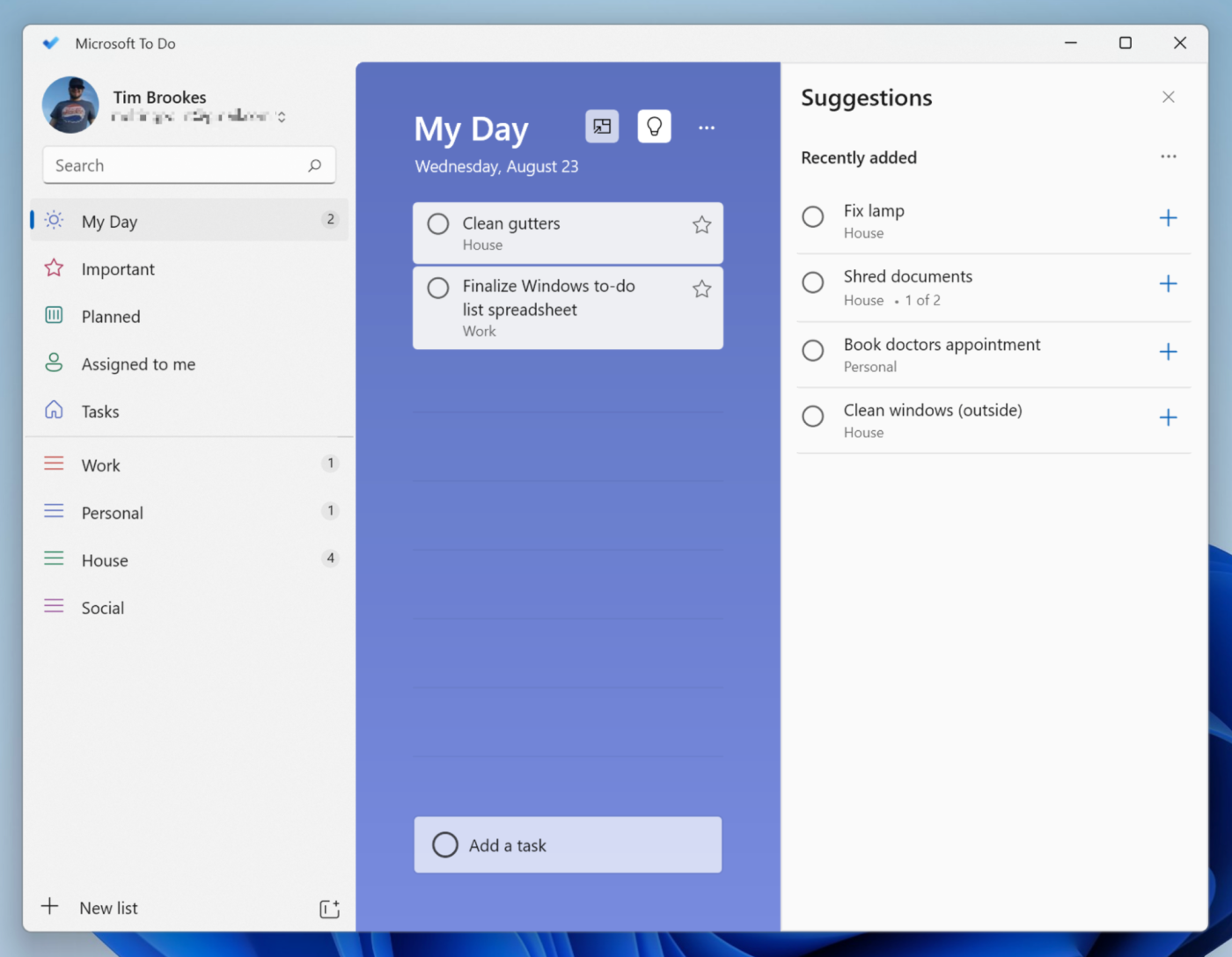Microsoft To Do, our pick for the best all around Windows to-do list app