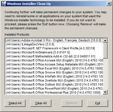 Windows Installer Clean Up