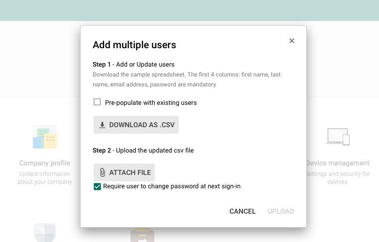 Add G Suite Users