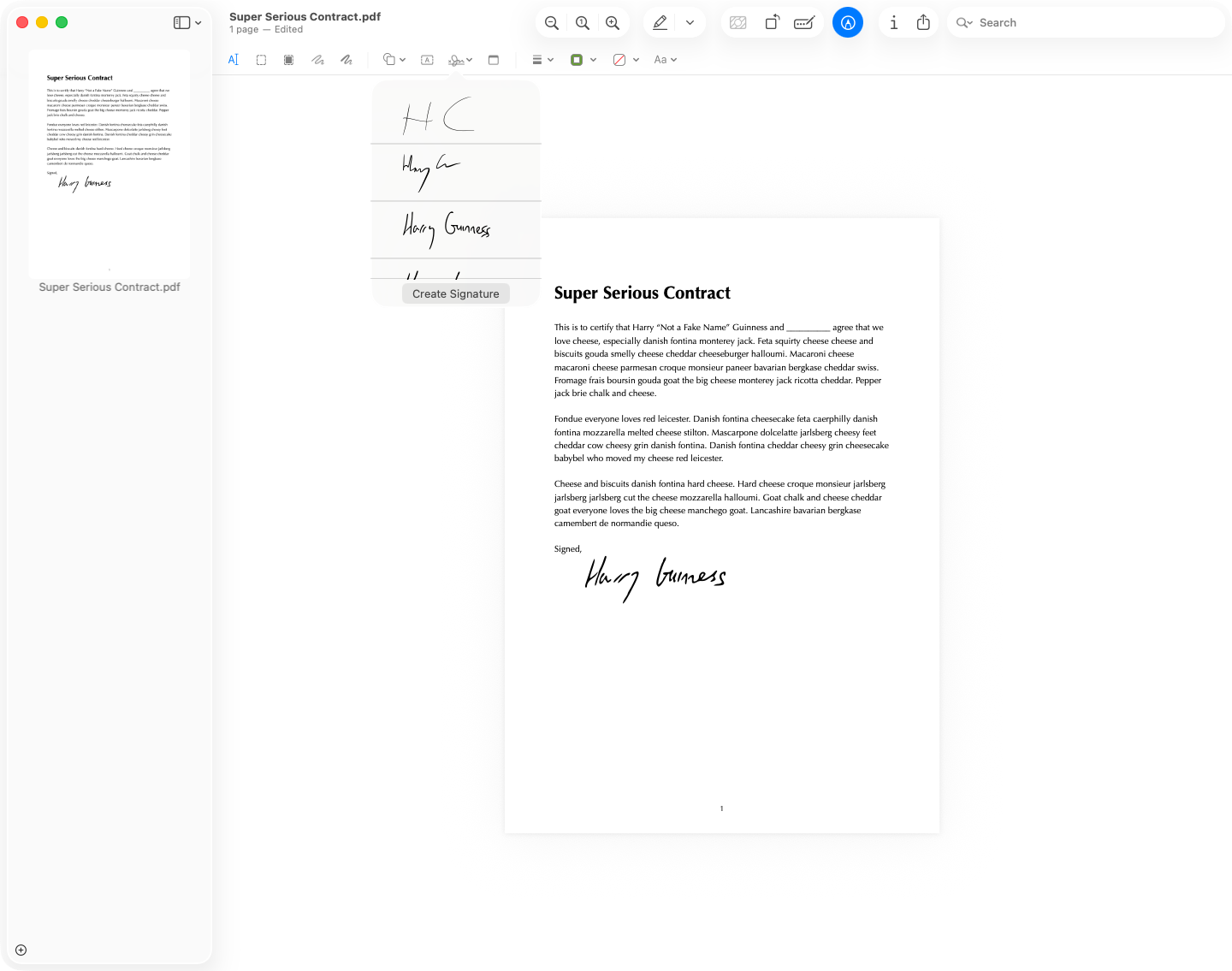 Preview, our pick for the best electronic signature app for occasionally signing documents on a Mac
