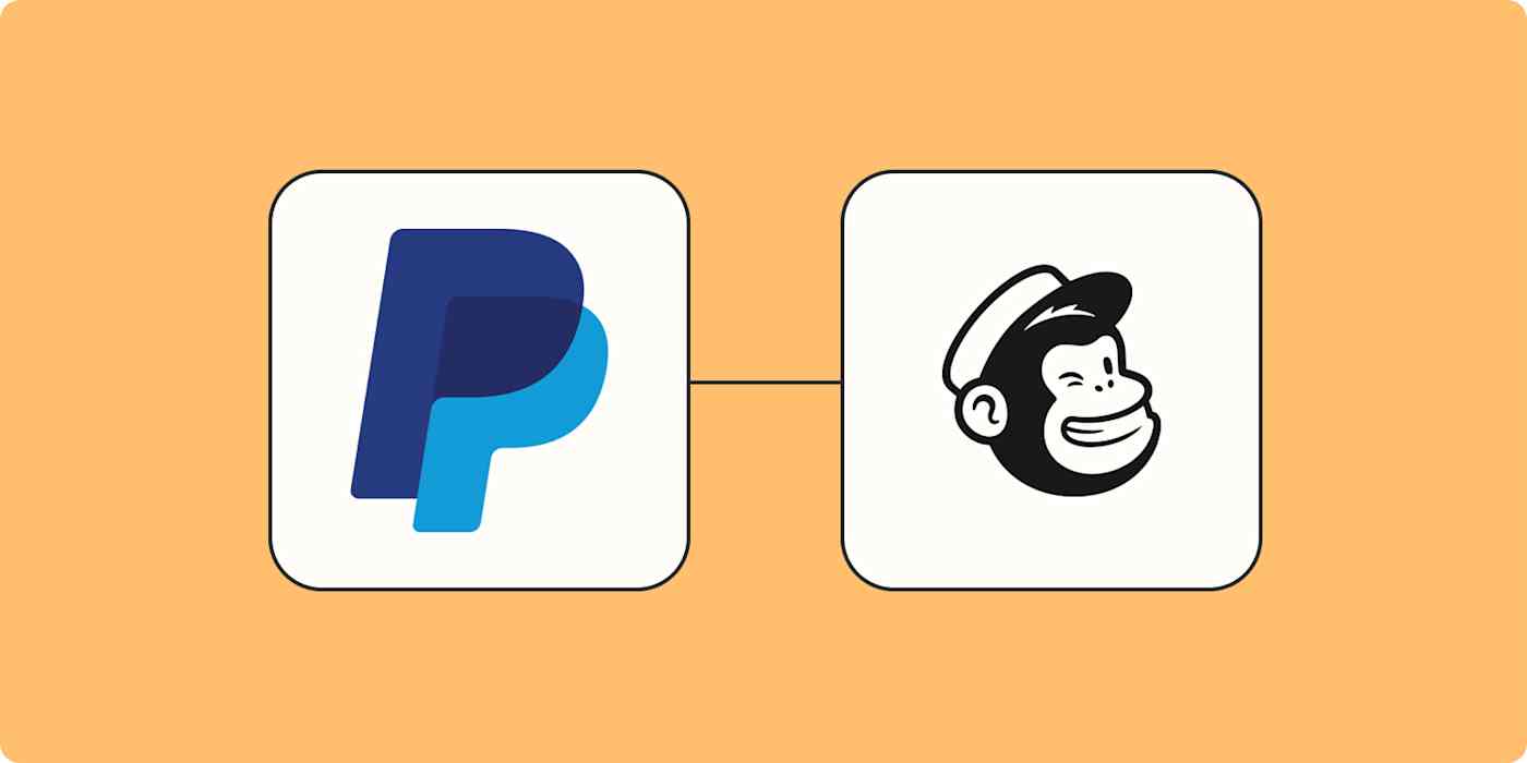 The logos for PayPal and Mailchimp.