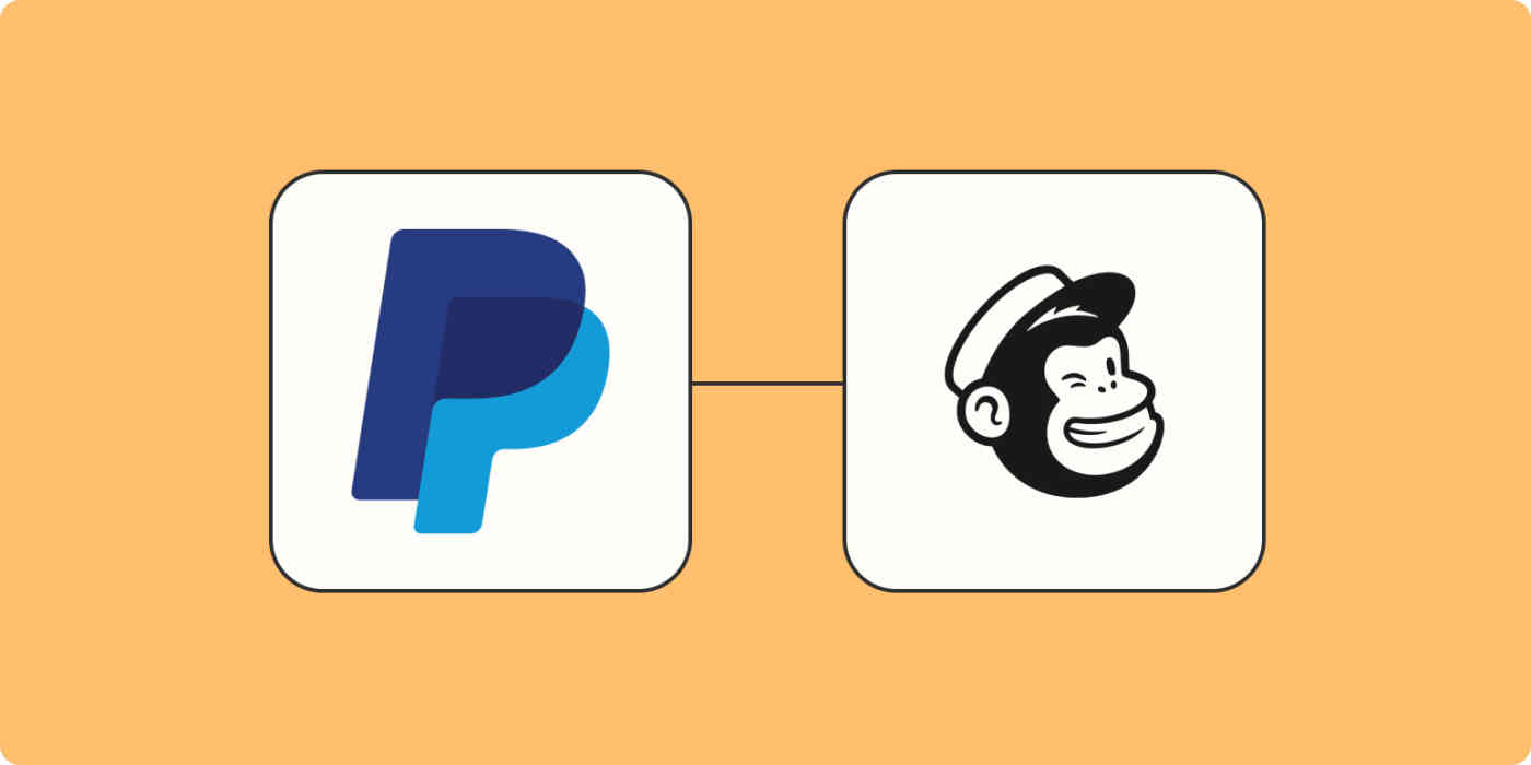 The logos for PayPal and Mailchimp.