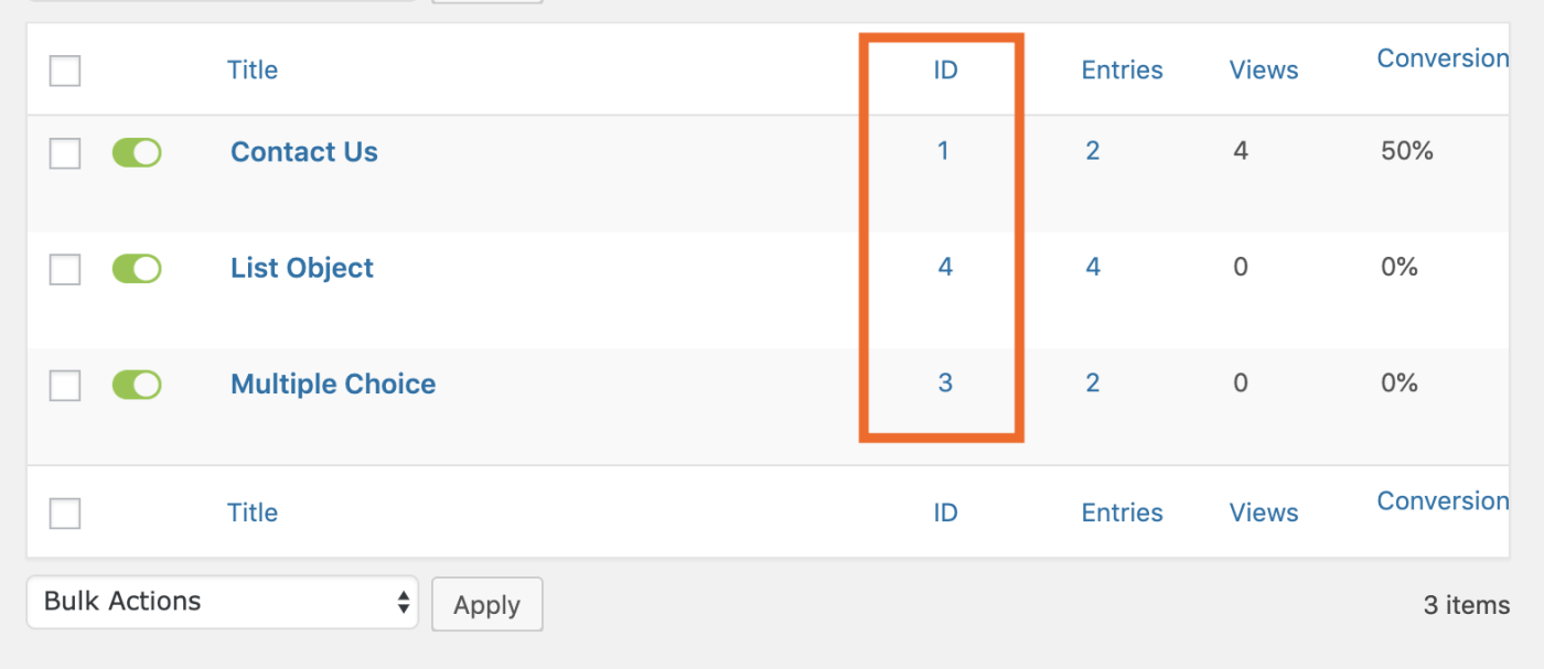 Finding the ID number for your Gravity Forms shortcode