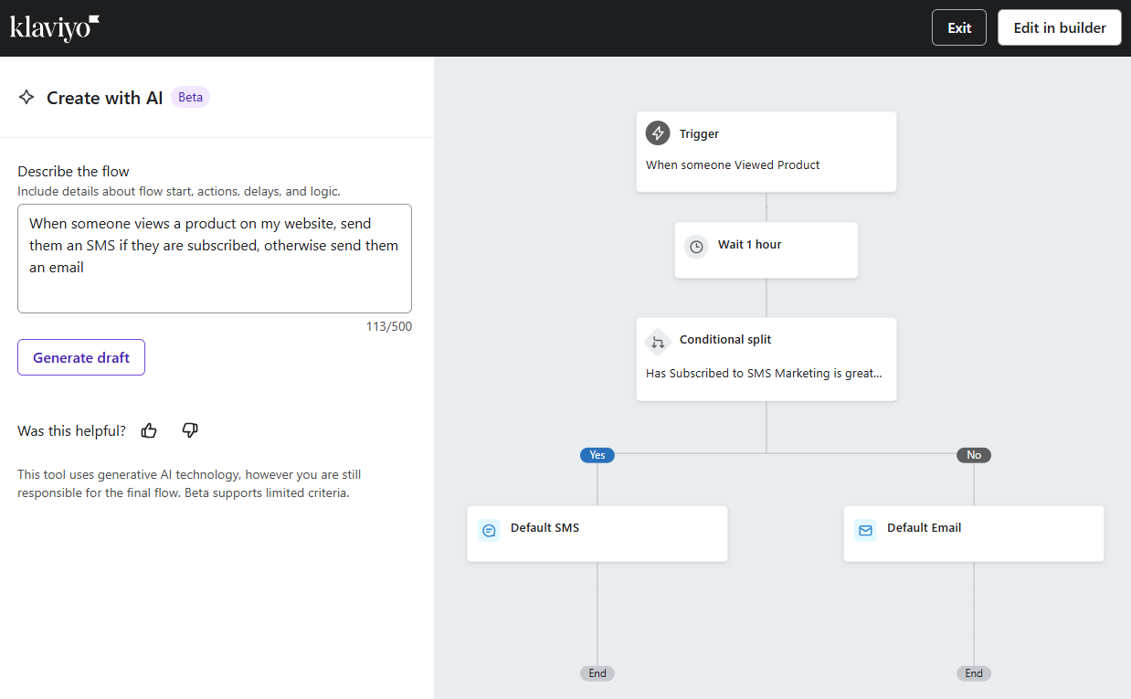 Klaviyo's AI-powered automation builder