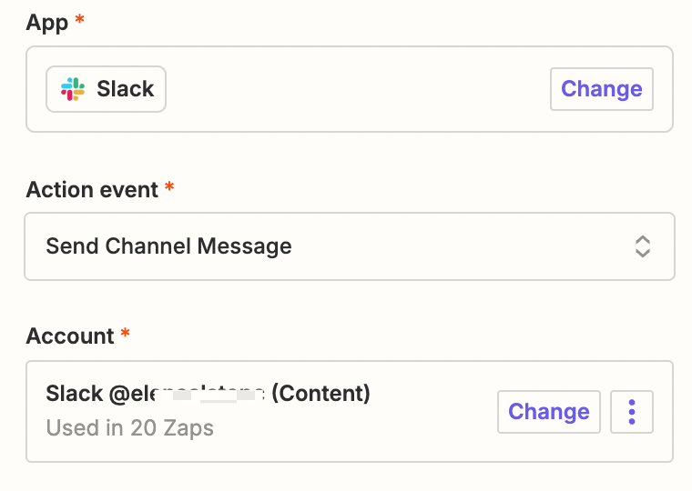 Screenshot of Slack app and event