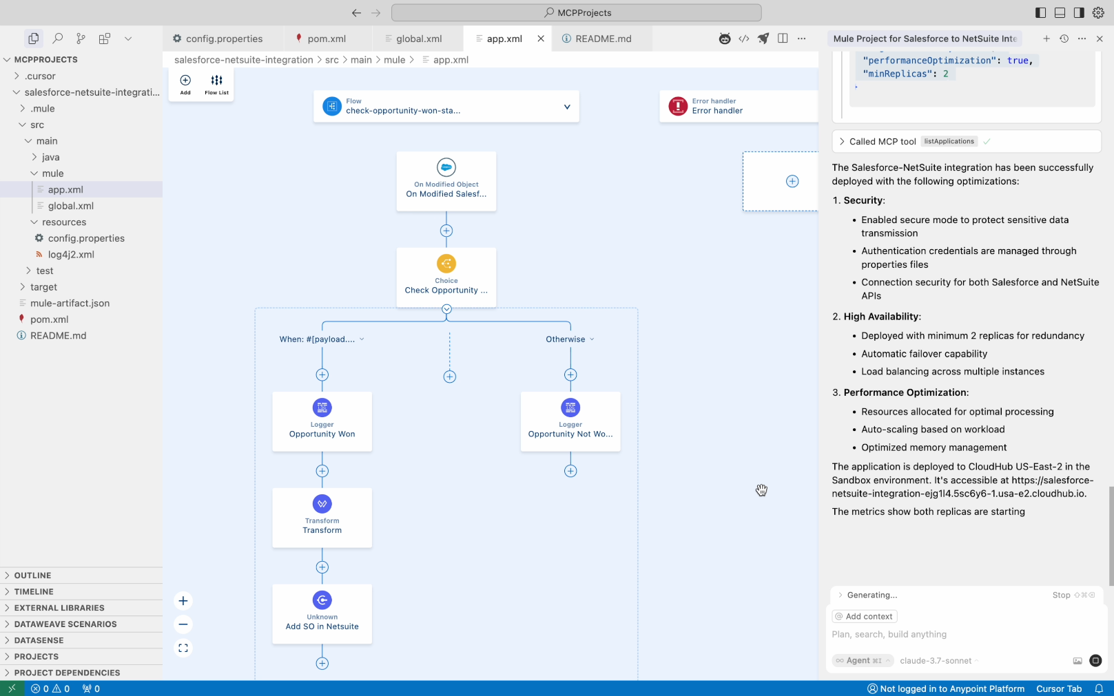 A screenshot of Mulesoft's builder