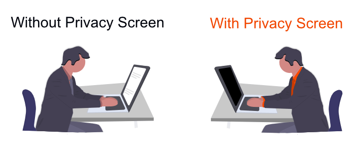 Graphic showing how a privacy screen works