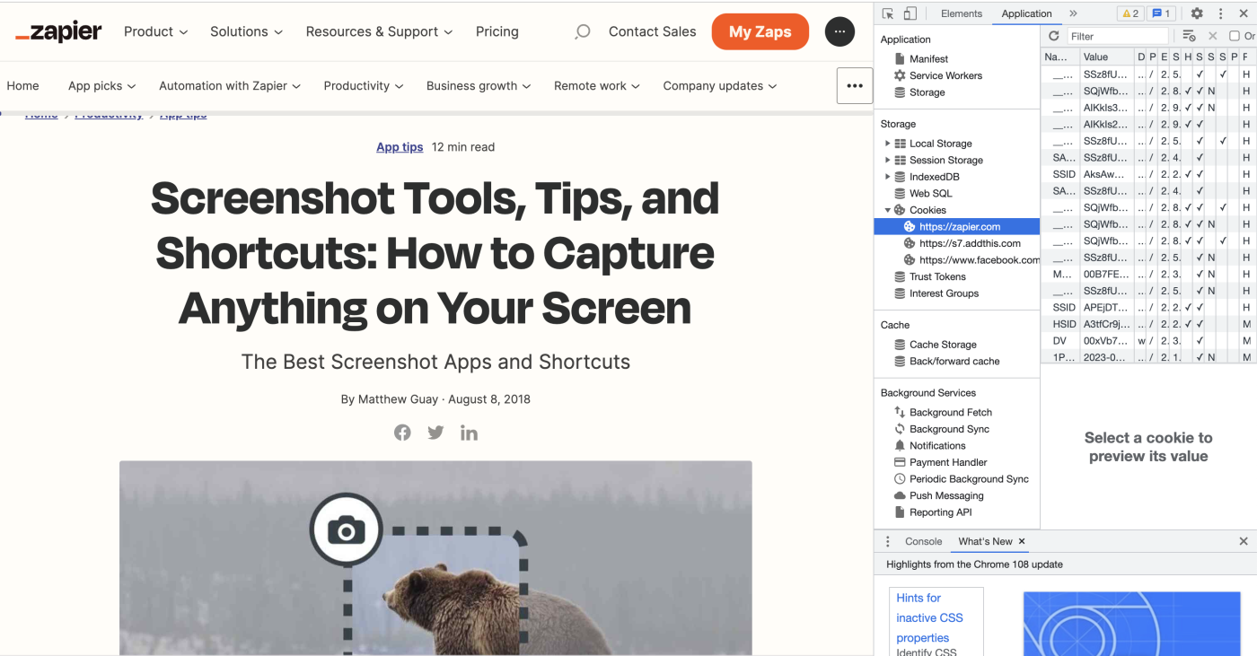 How to take a full page screenshot with this hidden Chrome shortcut | Zapier