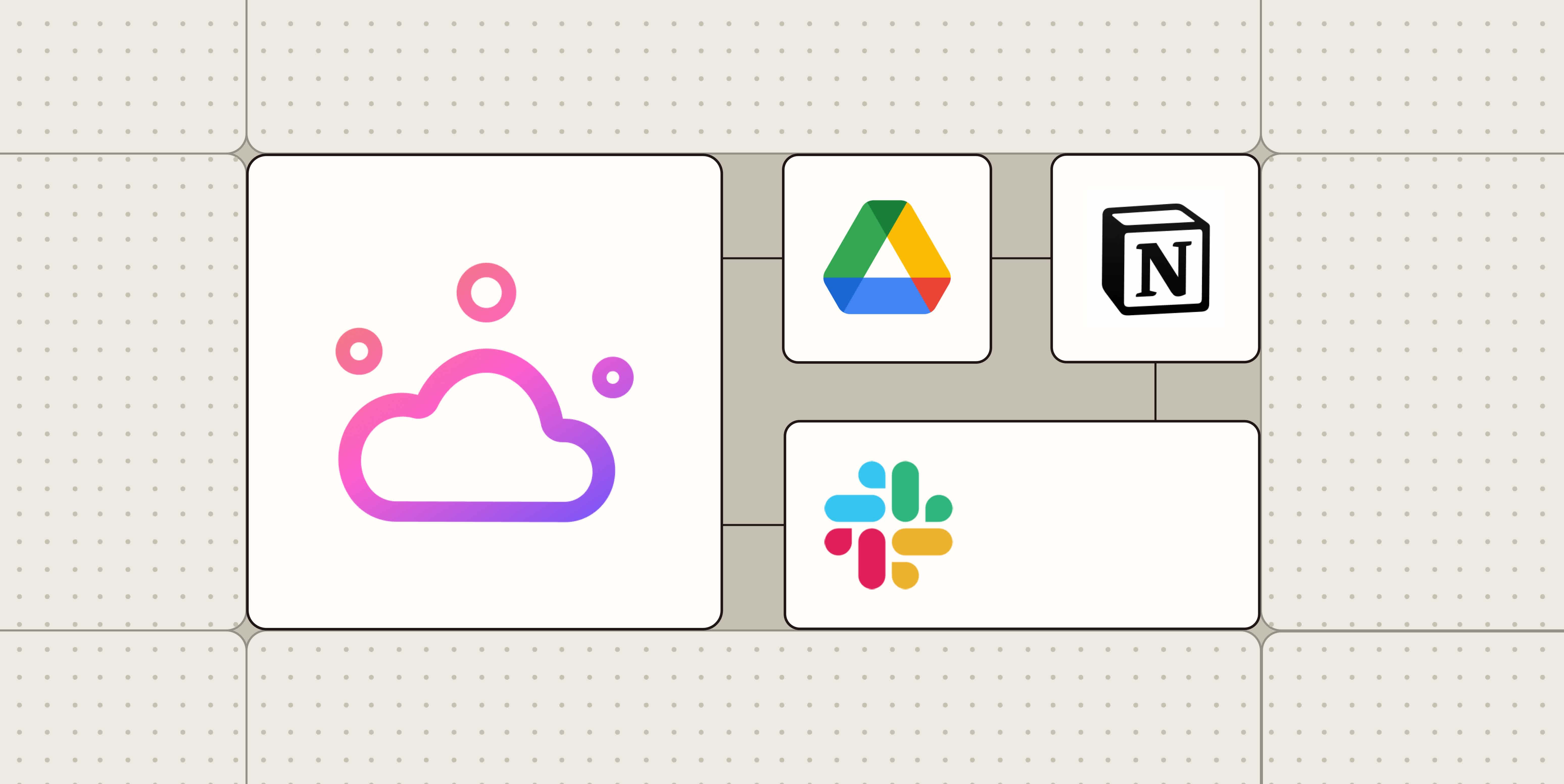 A hero image of the Tactiq app logo connected to other app logos on a purple background.