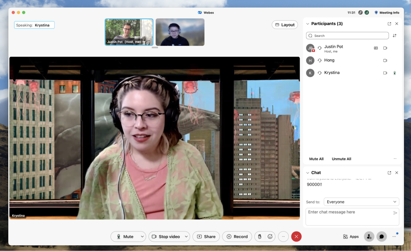 Cisco Webex, our pick for the best video conferencing app for video quality