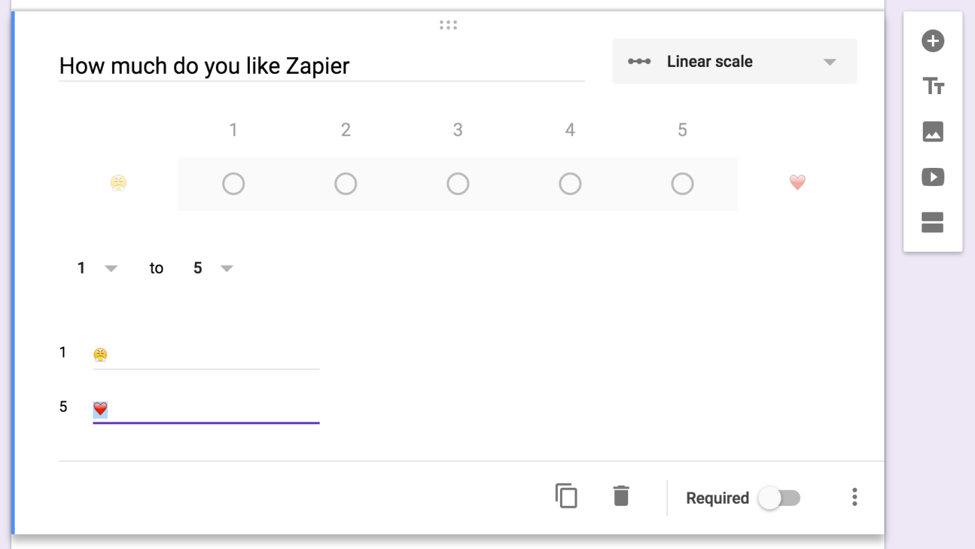 Google Forms Linear Scale