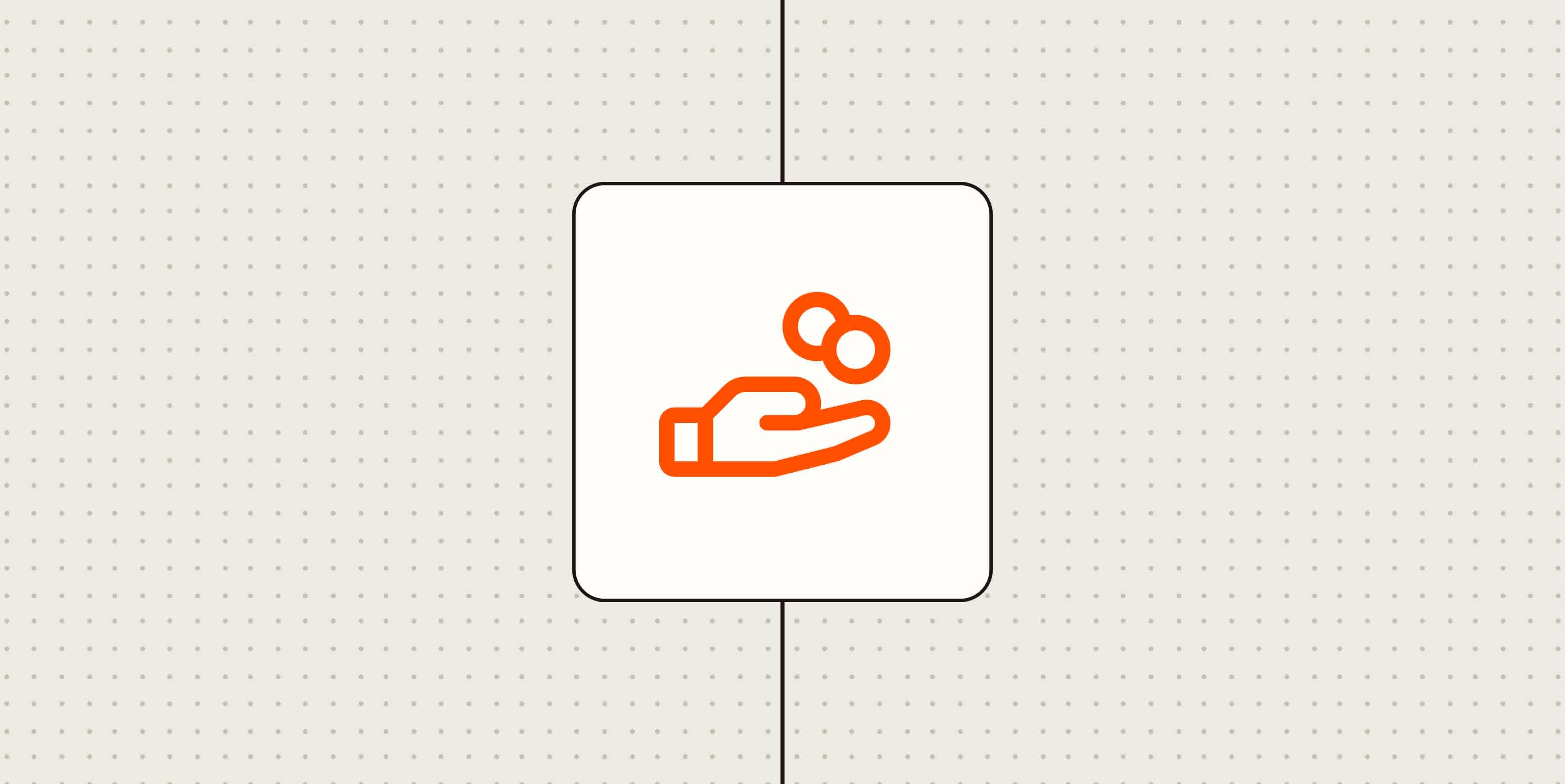 A hero image with an icon representing money or payment