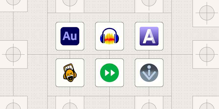 Hero image with the logos of the best audio editing software