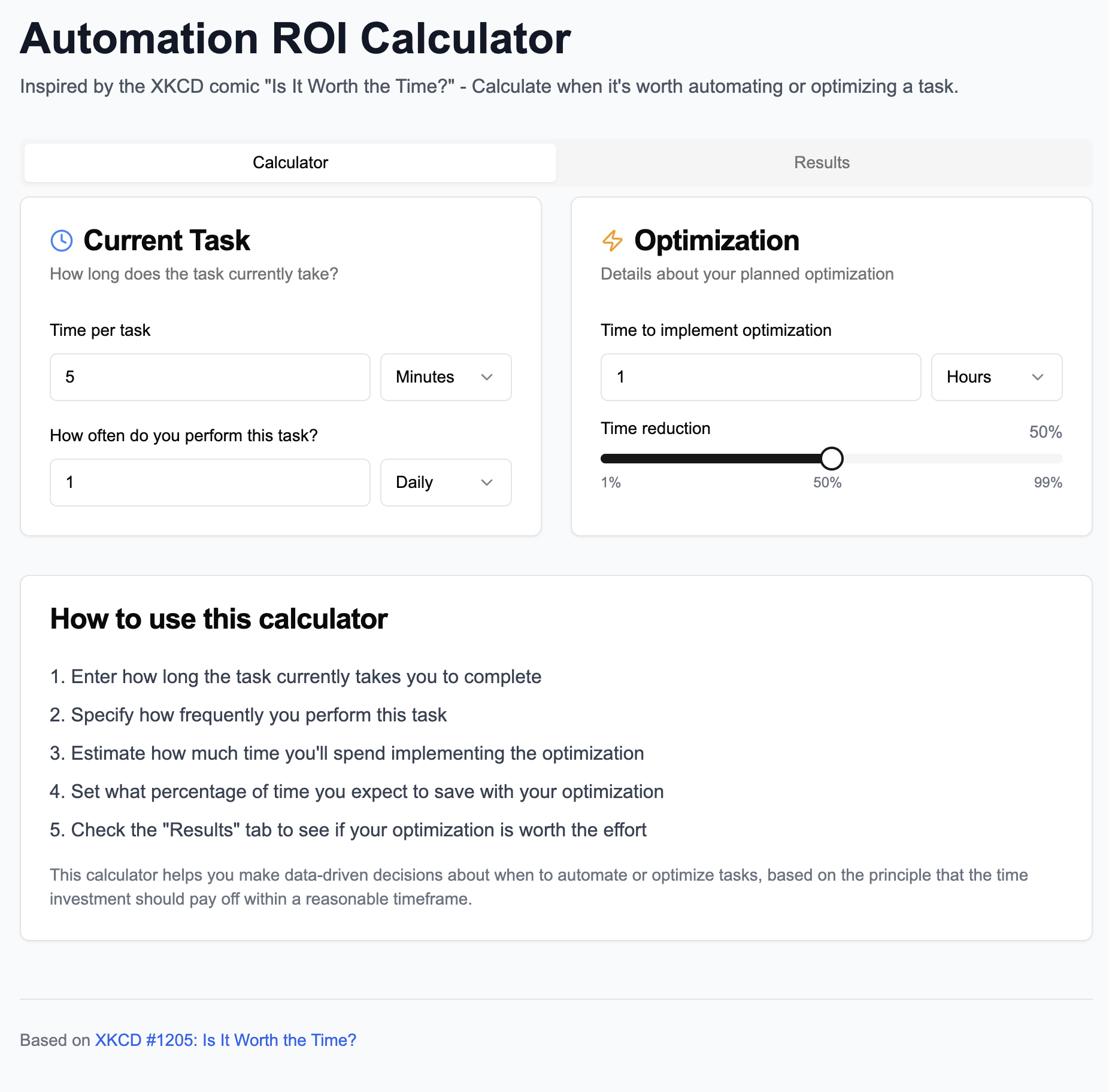Maddy's automation ROI calculator