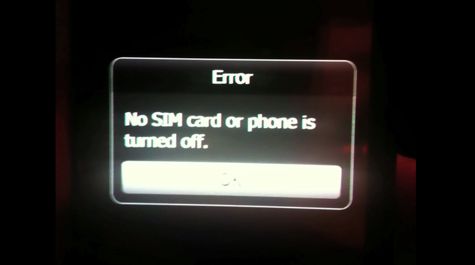 No SIM card