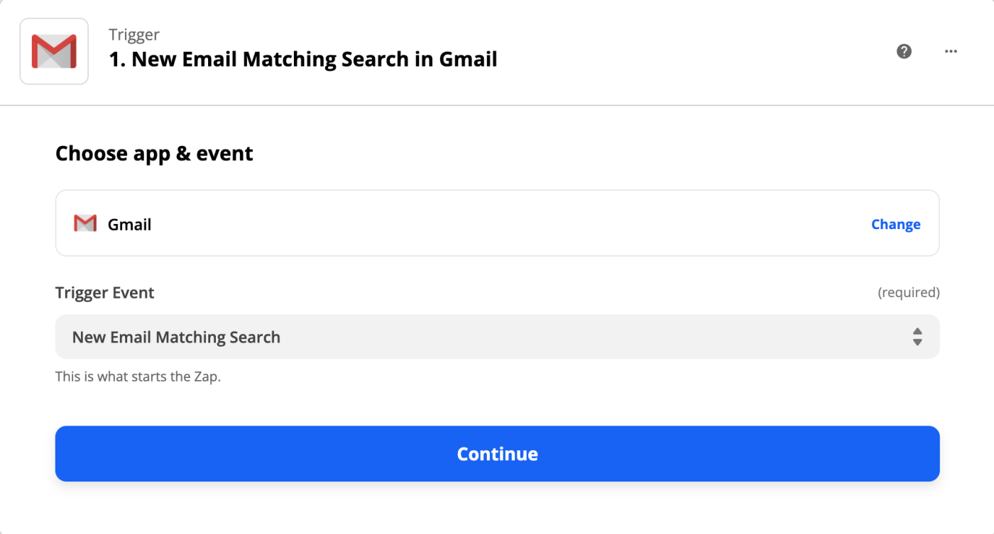 The Gmail app logo with the text "New Email Matching Search in Gmail" next to it.