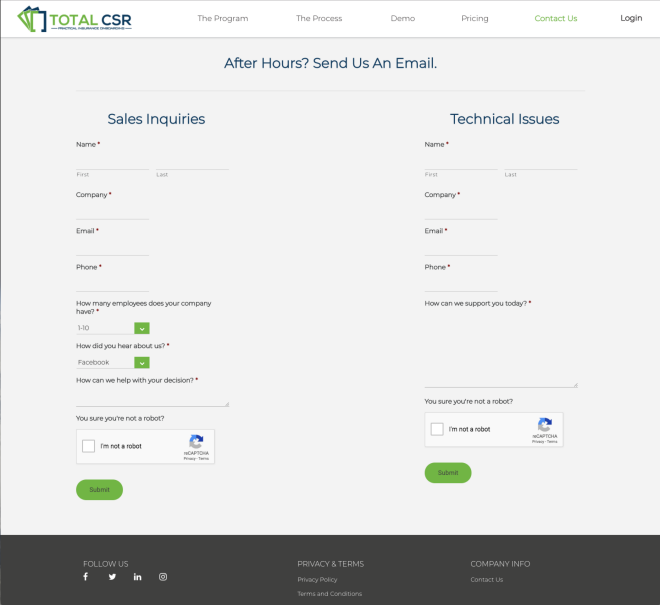 Total CSR sends leads from Gravity Forms to Insightly with Zapier